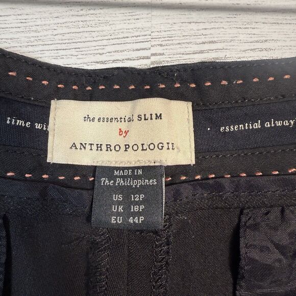 Anthropologie The Essential Slim Black Trouser Ankle Pants Womens size 12P - Picture 5 of 7